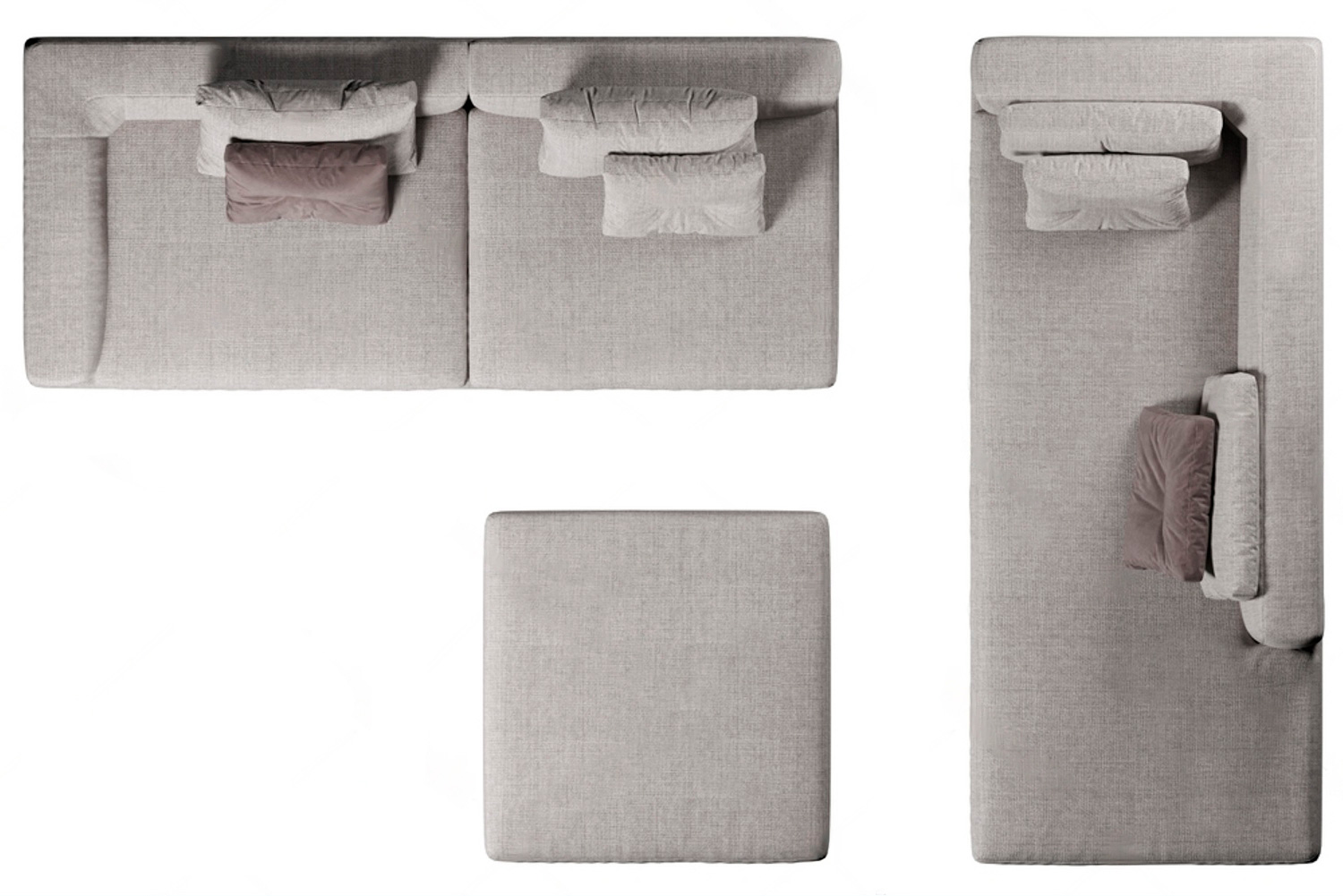 Угловой диван с правильным отступом от стен - вид сбоку с зазором между спинкой и стеной