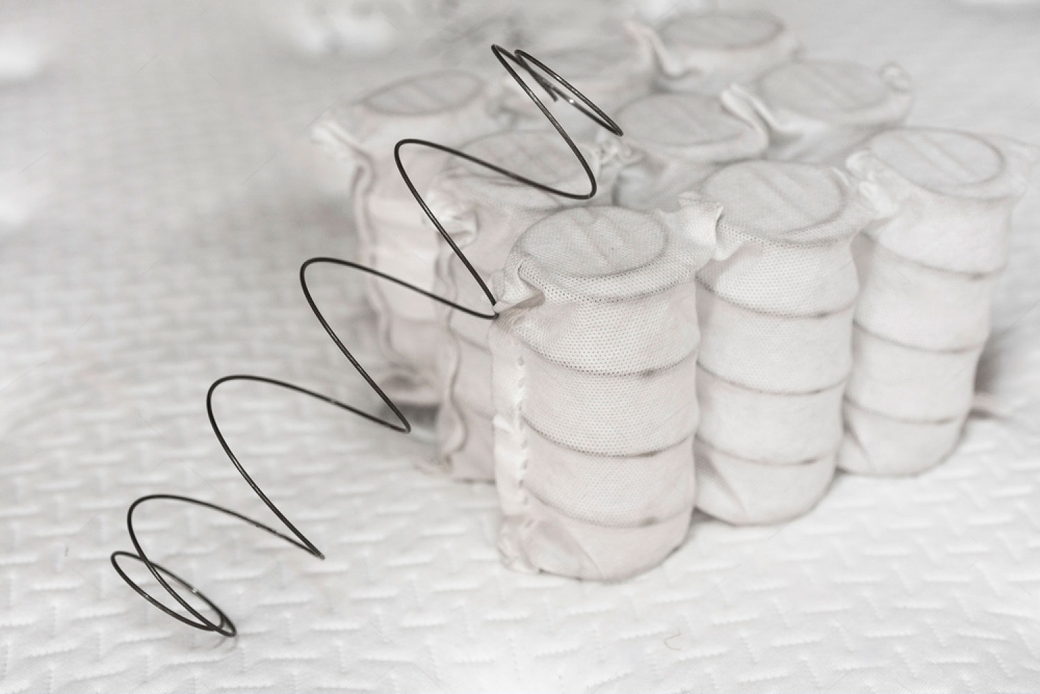 Конструкция независимого пружинного блока Pocket Spring Схематическое изображение независимого пружинного блока Pocket Spring