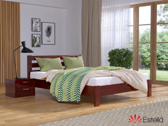 Деревянная кровать Рената Люкс цвет махонь