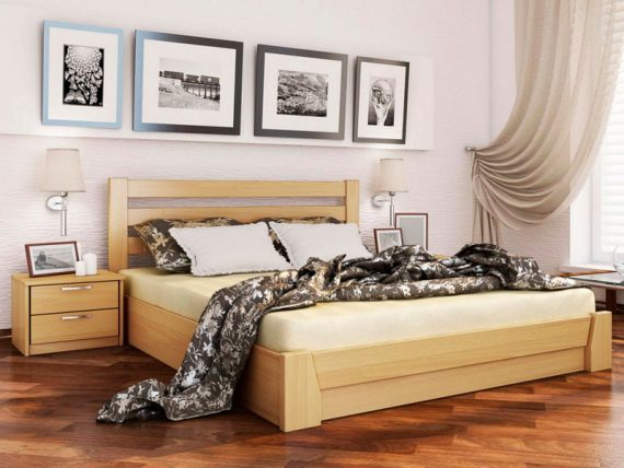 Деревянная кровать Селена с подъёмным механизмом цвет бук