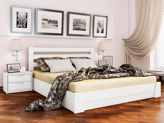 Деревянная кровать Селена с подъёмным механизмом цвет белый