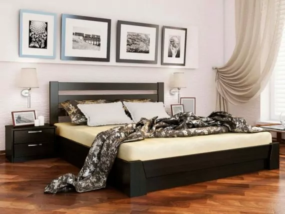 Деревянная кровать Селена с подъёмным механизмом цвет венге