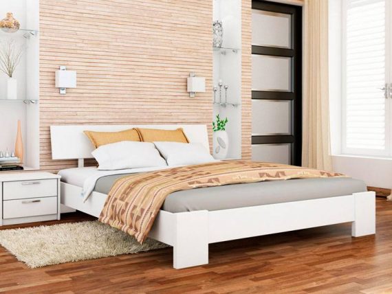 Деревянная кровать Титан цвет белый