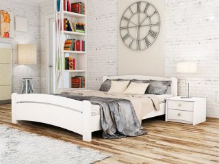 Дерев'яне ліжко Венеція колір білий
