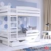 Двухъярусная кровать Дуэт Плюс с шухлядами и планкой безопасности в белом цвете