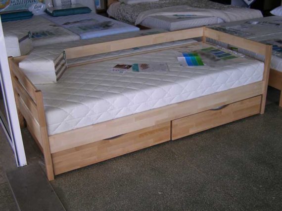 Дерев'яне ліжко Нота у кольорі бук