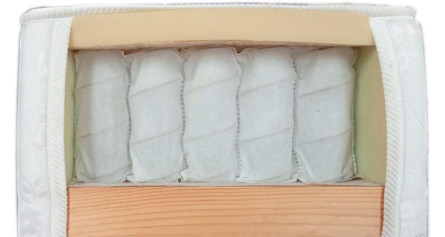 Каркасный матрас с независимым пружинным блоком Pocket Spring, где каждая пружина в отдельном чехле