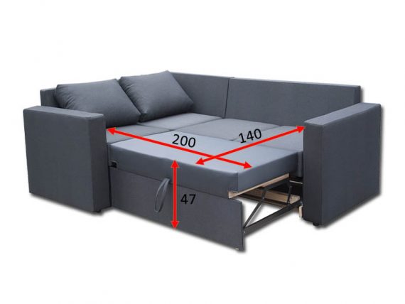 Угловой диван Чикаго 21А - Габариты спального места