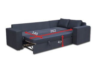 Угловой диван Чикаго 31В - Габариты спального места