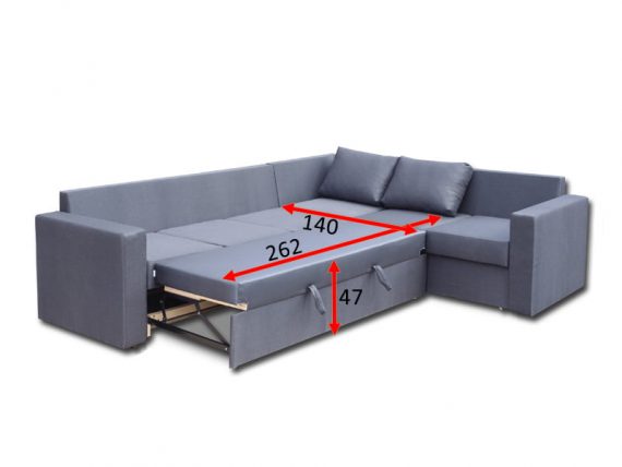 Угловой диван Чикаго 32А - Габариты спального места