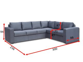 Угловой диван Чикаго 32А - Габариты