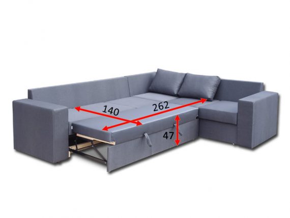 Угловой диван Чикаго 32В - Габариты спального места