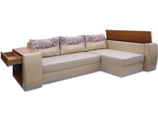 Угловой диван Леон - ниша для белья в подлокотнике