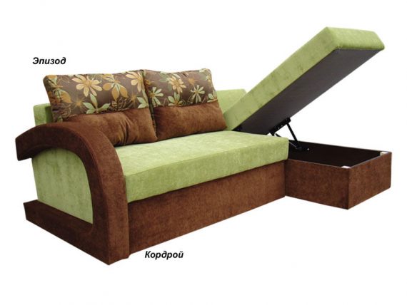 Угловой диван Респект - ниша для белья