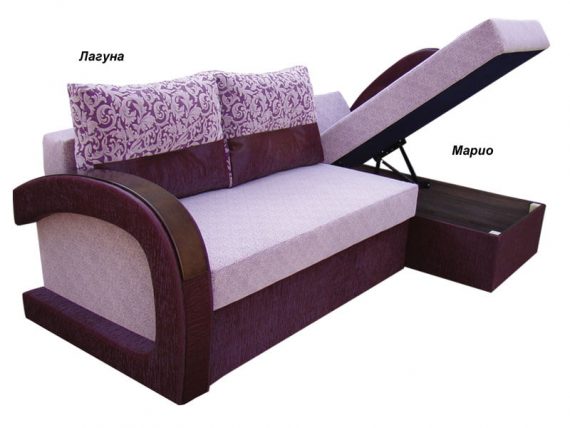 Угловой диван Респект Люкс - ниша для белья